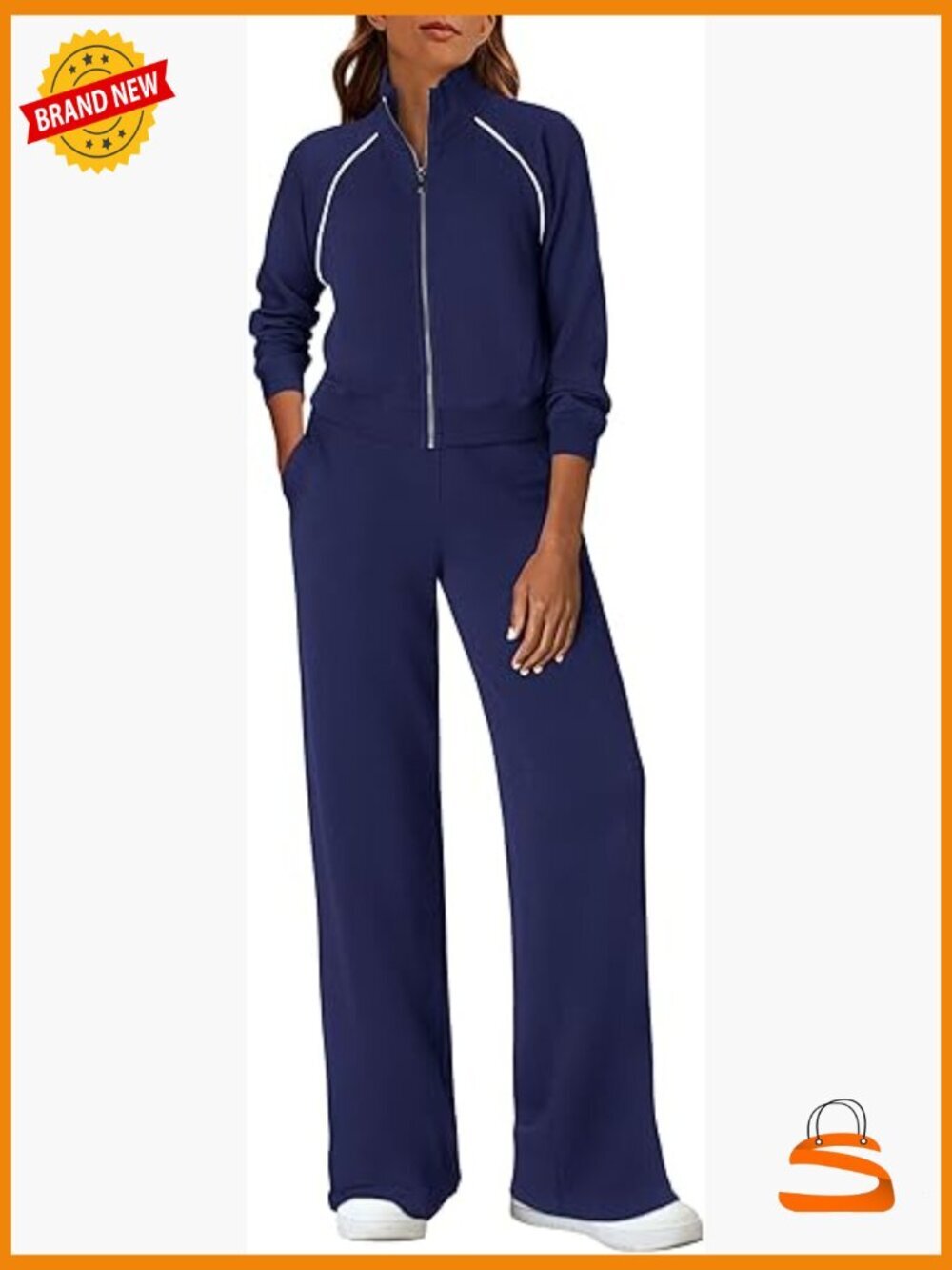 Women's 2-Piece Sweatsuit Set Full Zip Sweatshirt Jogger Pants Lounge